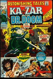 ASTONISHING TALES #5-RED SKULL-DR. DOOM-KA-ZAR-MARVEL FN