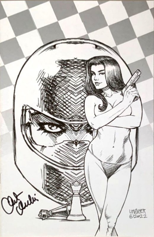 Gun Honey Blood For Blood #1  LINSNER SKETCH COVER SIGNED CHARLES ARDAI W/COA NM