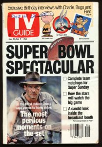 MAG: TV GUIDE 01/27/1990-SUPER BOWL/BUGS BUNNY/FLINTSTONE G/VG