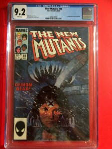 THE NEW MUTANTS #18 CGC 9.2 WHITE MARVEL 8/84    MAJOR KEY