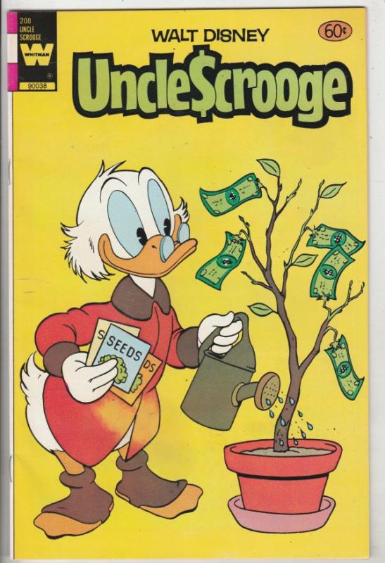 Uncle Scrooge, Walt Disney, Whitman Variant #208 (Jun-84) VF/NM- High-Grade U...