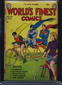 WORLD’S FINEST COMICS #54 - CGC-7.0, OW-W - Batman - Superman - Golden Age