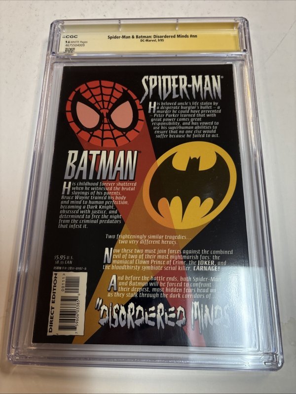 Spider-Man Batman Disordered Minds (1995) # NN (CGC 9.6 SS) Signed Mark Bagley