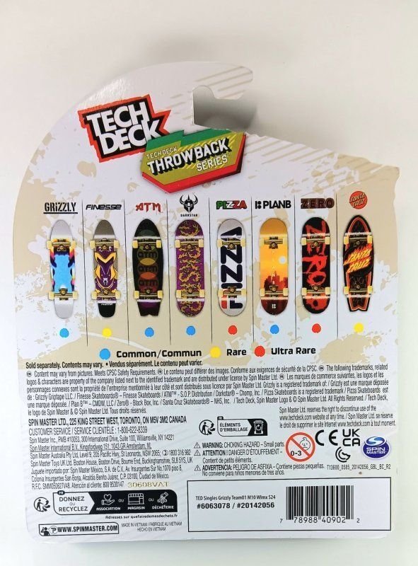 GRZZLY SKATEBOARD | TECH DECK THROWBACK #20142056 | WALMART EXC | COMMON | NIB