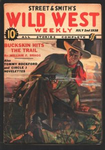 Wild West Weekly 2/26/1938- hero pulp-H.W. Scott cover art-Tommy Rockford-Cir...