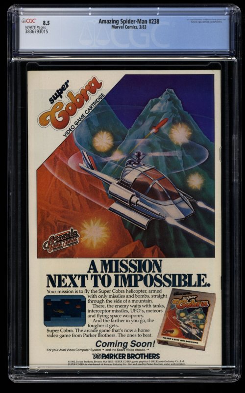 Amazing Spider-Man #238 CGC VF+ 8.5 White Pages 1st Hobgoblin!