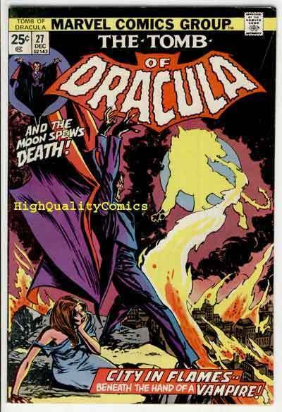 TOMB of DRACULA #27, Vampire,Bat,Fangs,Wolfman,1972, FN