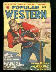 POPULAR WESTERN PULP-1947-JUNE-LOUIS L'AMOUR ACTION-FUN VG