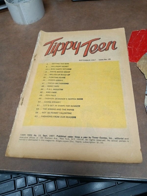 Tippy Teen #15-1967-Tower Comics Mamas and Papas extra Beatles pinup silver age