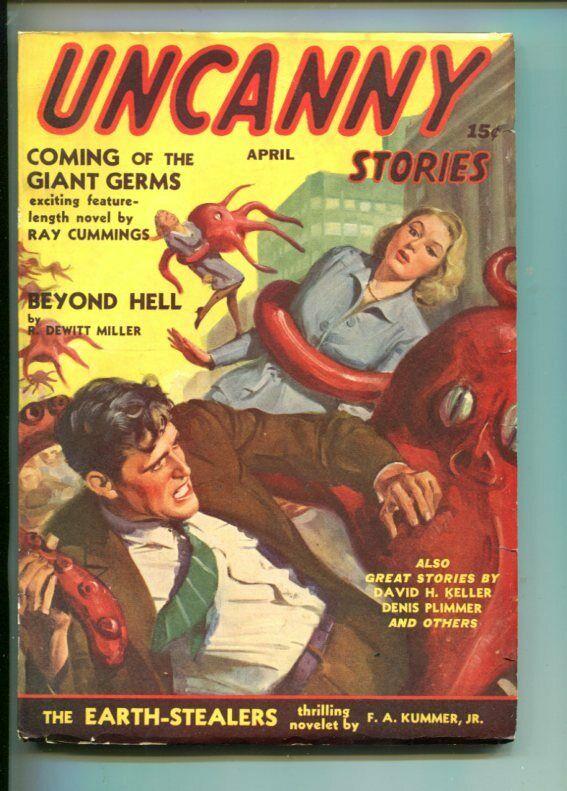 UNCANNY STORIES-04/1941-1ST ISSUE-JACK KIRBY ART-WEIRD MENACE-HORROR-vf