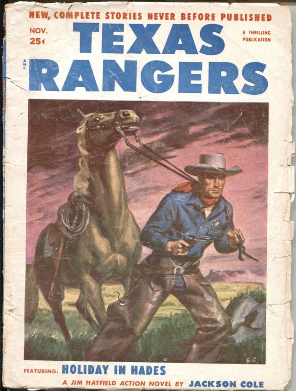 Texas Rangers DEC 1940-Hero Pulp Features JIM Hatfield-Lone Wolf