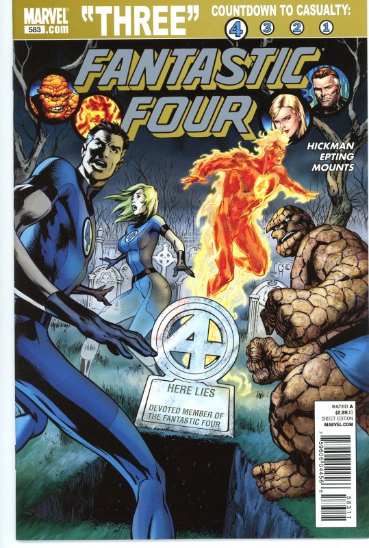 Fantastic Four 583  9.0 (our highest grade)   Hickman  Three Part 1