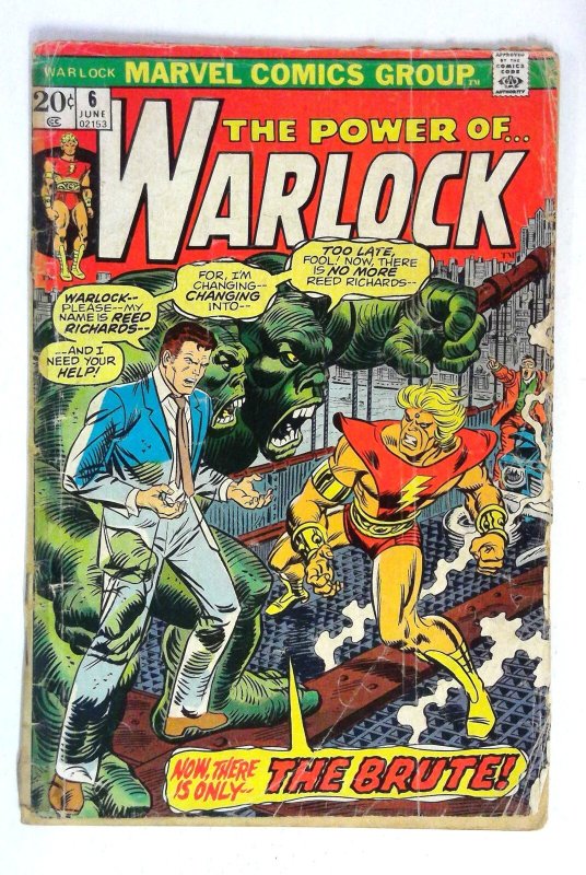 Warlock #6 Reed Richards The Brute Marvel (1973) G