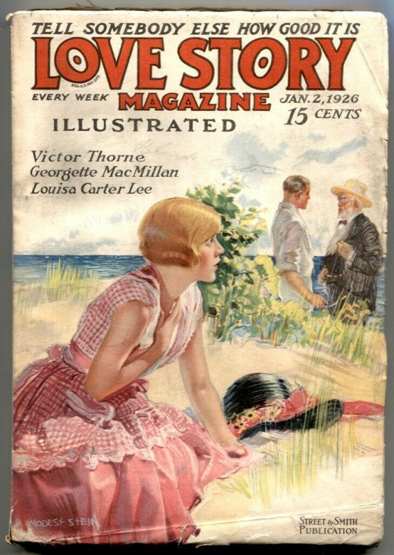 The Love Story Pulp January 2 1926- Victor Thorne VG