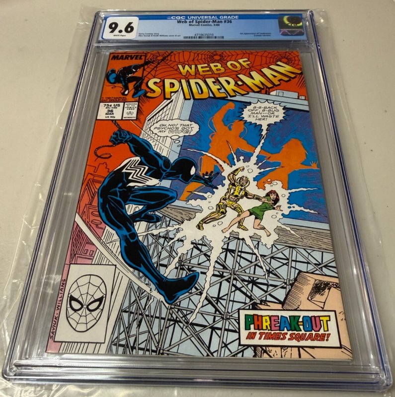 Web Of Spider-Man # 36 CGC Graded 9.6 Marvel Comic Book 1st Tombstone App. JH31