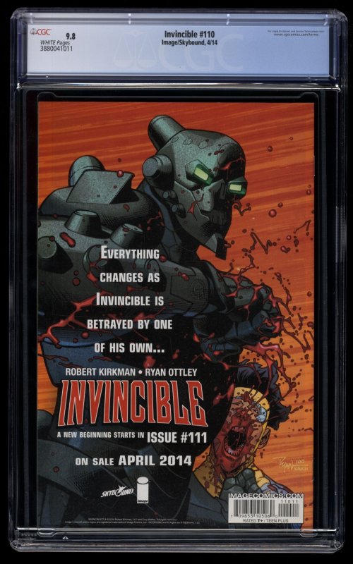 Invincible #110 CGC NM/M 9.8 White Pages