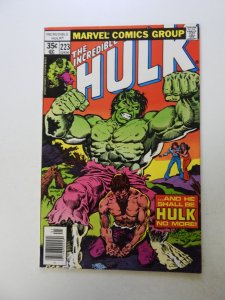 The Incredible Hulk #223 (1978) FN/VF condition stain back cover