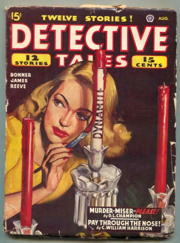 Detective Tales Pulp August 1946- Dynamite cover VG/F