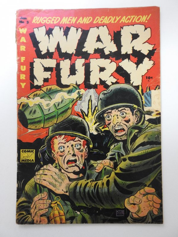 War Fury #3  (1953) Rare War Comic!! Good+ Condition!