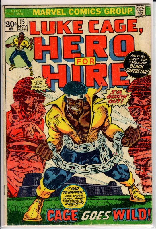 Hero for Hire #15 (1973) 4.0 VG