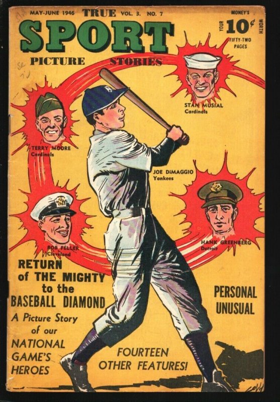 True Sport Stories Vol. 3 #7 1946-Joe DiMaggio-Stan Musial-Satchell Paige-bas...