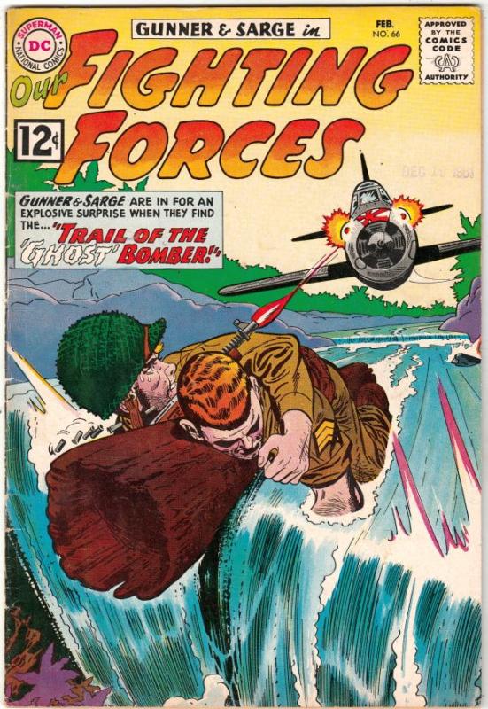 Our Fighting Forces #66 (Feb-62) FN/VF+ High-Grade Gunner and Sarge, Pooch