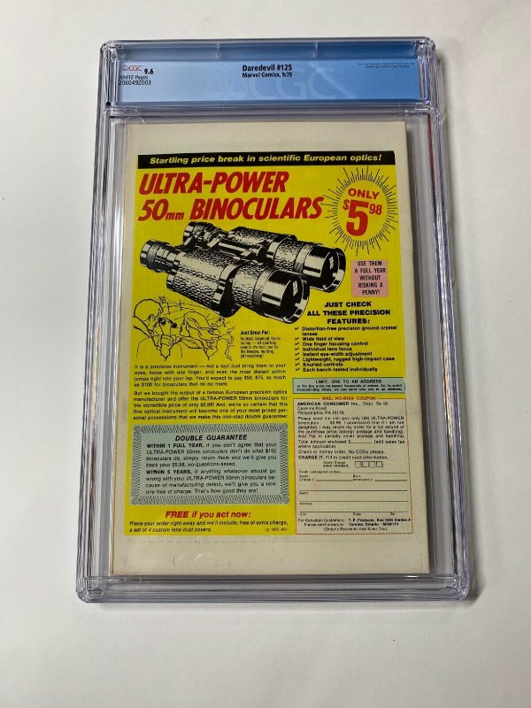 Daredevil 125 Cgc 9.6 White Pages Marvel