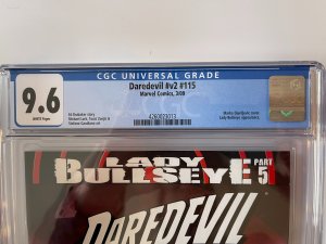 DAREDEVIL #115 - CGC 9.6 - LADY BULLSEYE - LOW CGC CENSUS!!- (Marvel 2009)