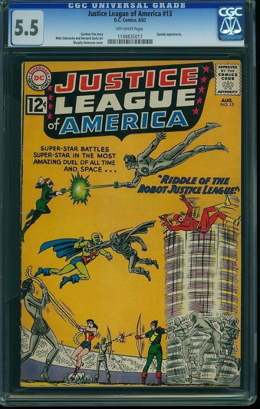 Justice League of America #13 (1962) CGC 5.5 FN-