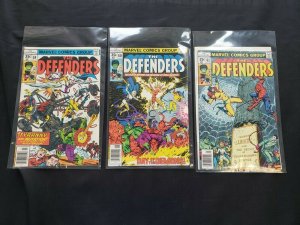DEFENDERS 3PC (VF) ISSUES #59-61, NEWSSTAND, SPIDER-MAN, LUNATIK 1978