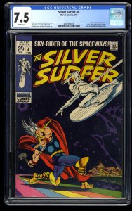 Silver Surfer #4 CGC VF- 7.5 White Pages vs Thor!