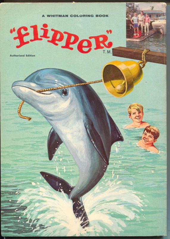 Flipper Coloring Book #1091 1966-Dan Spiegle-Robert Allen-TV series-VG