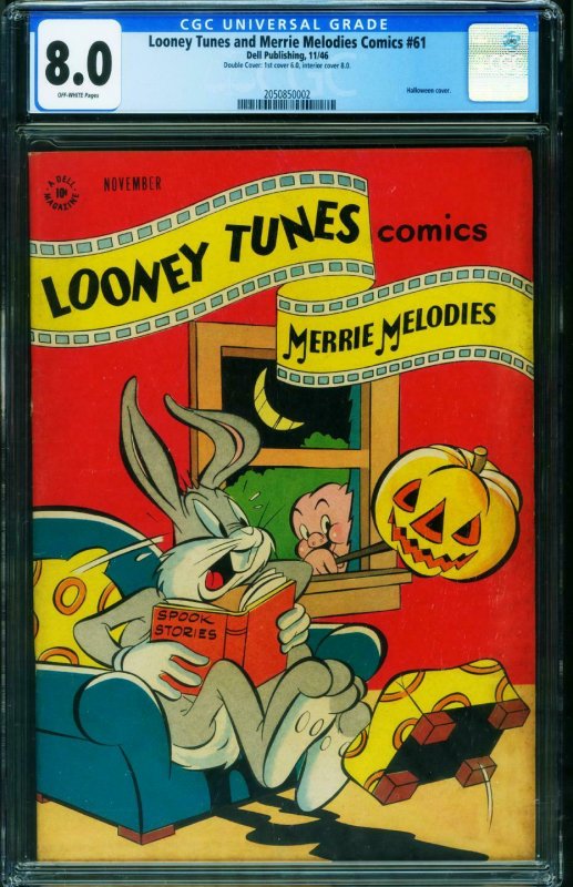 Looney Tunes and Merrie Melodies #61 CGC 8.0-Double cover- halloween 2050850002