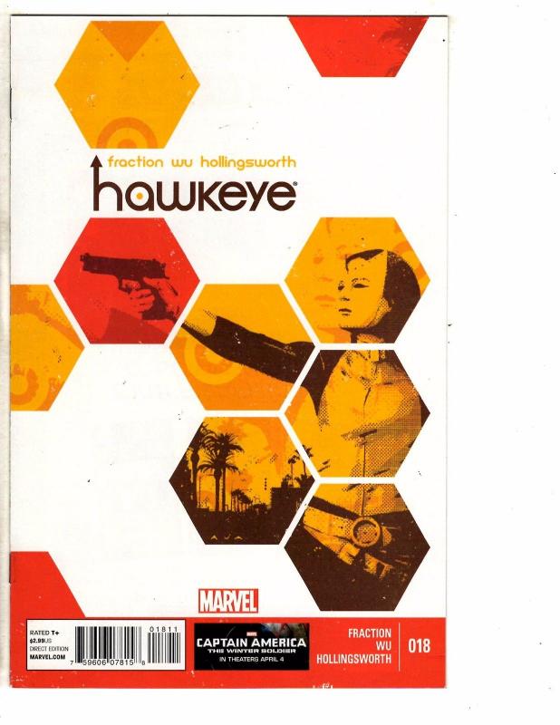 Lot Of 2 Hawkeye Marvel Comic Books # 17 18 Fraction & Aja Avengers Bishop J209