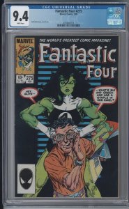 Fantastic Four 275 CGC 9.4 NM WP She-Hulk Stan Lee Cover 1985 RARE Low Census ?