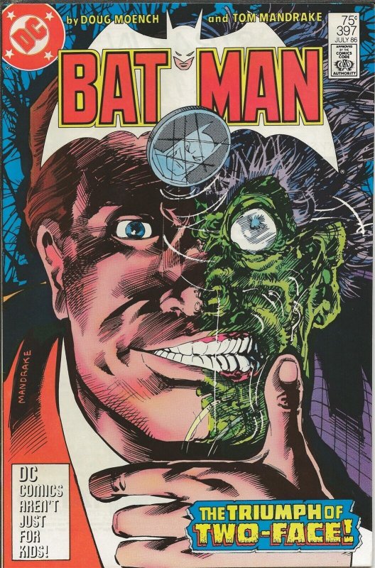 Batman #397 ORIGINAL Vintage 1986 DC Comics Two Face 