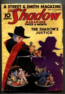 SHADOW--4/15/1933--Rare Pulp Magazine--WALTER GIBSON--VG