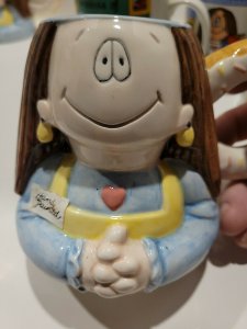 Cathy ceramic figural mug, Papel, SCARCE, comic strip character, Cathy Guisewite