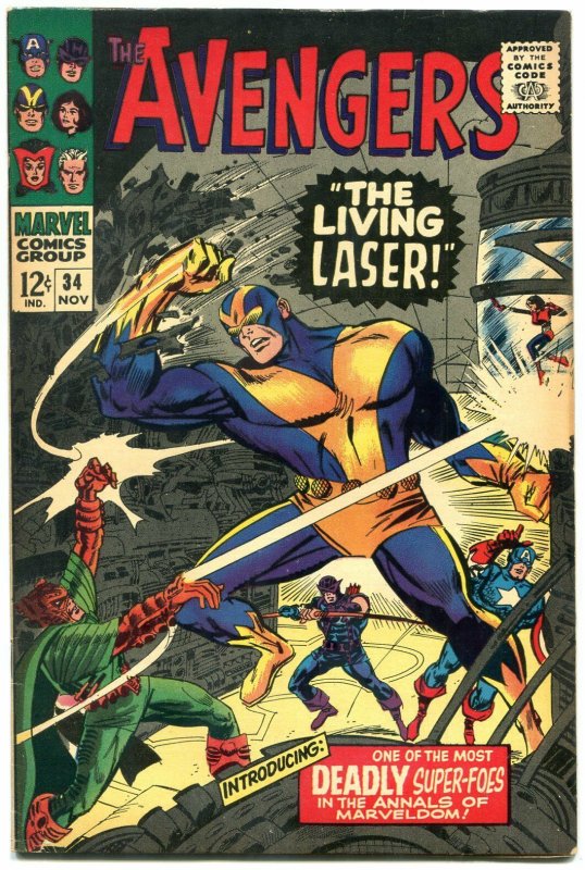 The Avengers #34 1966- The Living Laser- Marvel FN+