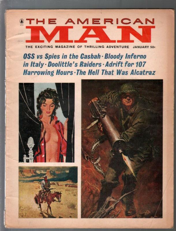 American Man 1/1966-macine gunner-Alcatraz-Doolittle's Raiders-vg