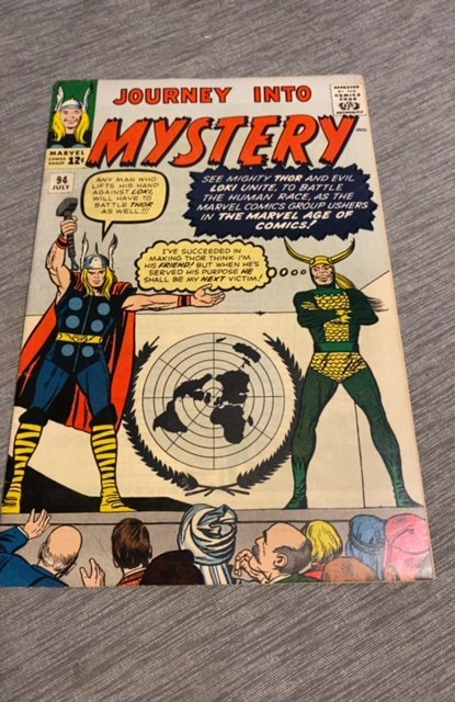 Journey into Mystery #94 (1963)Thor/Loki United Nations coverage see descripion