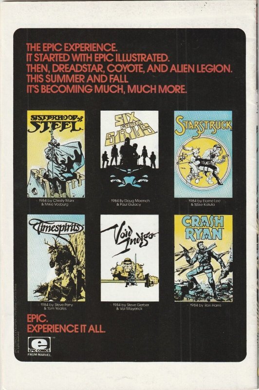 Coyote # 11 Cover A VF+ Epic Comics 1985 1st Published Art Todd McFarlane [Y2]