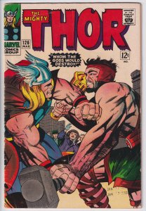 THOR #126 (Mar 1966) Looks VG 4.0 but coupon cut, cream to off white paper!