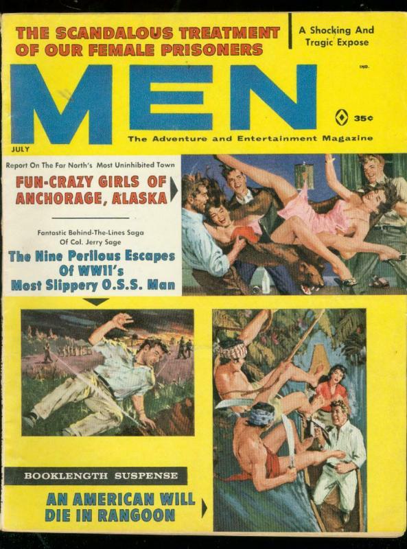 MEN MAGAZINE JULY 1961-FUN CRAZY GIRLS-FEMALE PRISONERS VF