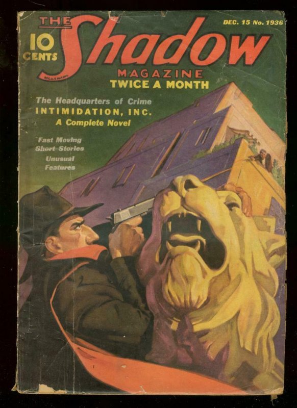 SHADOW PULP DEC 15 1936- INTIMIDATION INC WALTER GIBSON G/VG