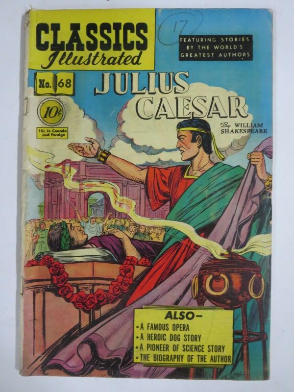 CLASSIC ILLUSTRATED #68 (FR-G) JULIUS CAESAR (1ST Edition, HRO=70) Feb 1950
