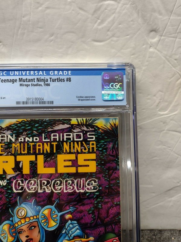 TEENAGE MUTANT NINJA TURTLES #8 CGC 9.4  1st Edition White Pages! TMNT Cerebus