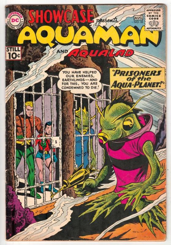 Showcase #33 (Aug-61) VG+ Affordable-Grade Aquman, Aqualad