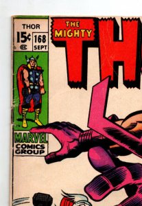 The Mighty Thor #168 - origin of Galactus - KEY - 1969 - VG