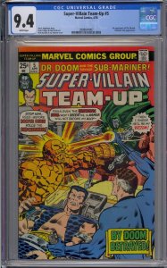 SUPER-VILLAIN TEAM-UP #5 CGC 9.4 DOCTOR DOOM SUB-MARINER 1ST SHROUD WHITE PAGES